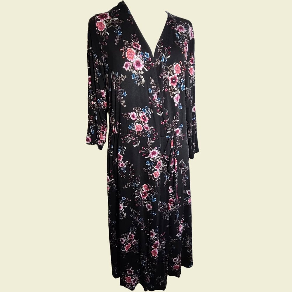 Women's Torrid Faux-Wrap Style Long-Sleeve Dress, Sz 1